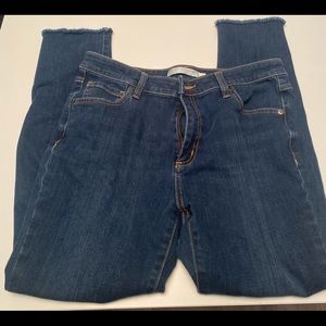 Contemporaine Dark Blue Jeans with Frayed Hem